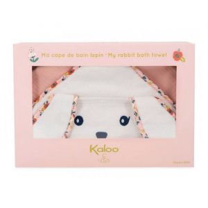 Cape de bain lapin coquelicot - Kaloo rose - 75x75 cm - 100% coton
