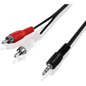 Y audio L R Câble RCA Cynch RCA Jack aux in Out 1 m RCA stéréo 2 x RCA mâle mâle rouge blanc vers 1 x Jack stéréo 35 mm mâle[L1637]