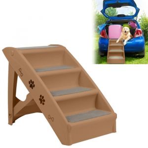 Escalier pour Animaux - LILIIN - 4 Marches Pliant - Plastique - Antidérapant - 50 cm de Hauteur