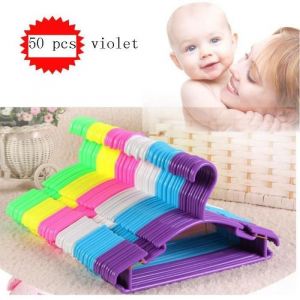Lot de 50 cintres en plastique violet pour b&eacute;b&eacute; - haute qualit&eacute; - mixte - enfant