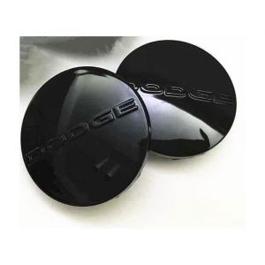 Lot de 4 centre de roue cache moyeu Remplacement pour Dodge 64mm Noir