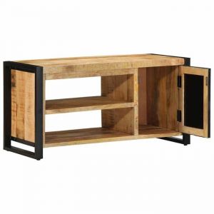 SARAZYJ@Banc &agrave; chaussures - Banc du couloir - SOLOMON - Marron Bois de manguier massif Home167522