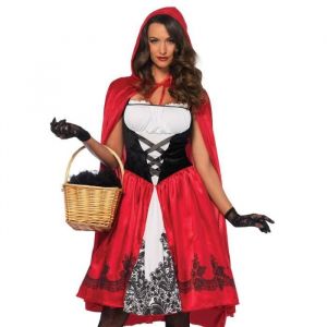 D&eacute;guisement Femme - LEG AVENUE - Petit Chaperon Rouge classique - Robe paysanne brocart et cape en velours
