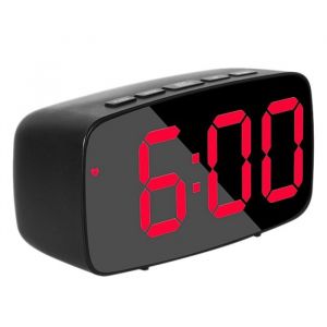 R&eacute;Veil Num&eacute;Rique Intelligent de Chevet Horloge de Bureau USB de Voyage &agrave; LED Rouge avec R&eacute;P&eacute;Tition de Temp&eacute;Rature de Date 12 / 24H