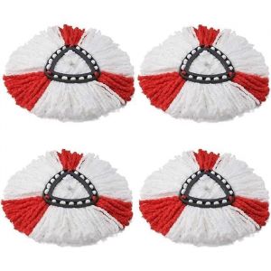 Lot de 4 Tête de Balai Serpillère Vadrouille Remplacement 2 en 1 en Microfibre Serpillère pour Vileda Turbo 2en1 EasyWring & Clean