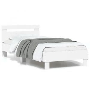 Cadre de lit avec tête de lit et lumières LED blanc 90x190 cm-7319463032699-LuLo boutique