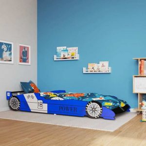 Lit voiture de course pour enfants 90x200 Lit voiture de course pour enfants 90x200 cm Bleu 55389