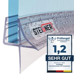 STEIGNER 40cm Joint d'étanchéité arrondi en PVC pour Paroi en Verre de Douche ou Baignoire, Vitre 6/7/8mm, Anti-Fuites d'Eau, UK09