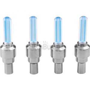 4 X Bouchon De Valve Lumineux LED Bleu Pour Vélo Moto Voiture Scooter