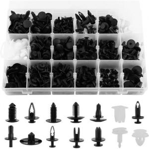 Lot de 415 Clips Agrafe Plastique Rivets Plastique Voiture Habillage Universel Pour Auto Ford Avec Bo&icirc;te De Rangement