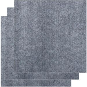 Dalles Moquette 30x30cm Auto-Adh&eacute;sives Gris Sol Antid&eacute;rapant Bureau/Salon/Chambre D&eacute;collable