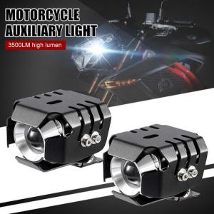 2pcs Feux Additionnels Moto Paire de Phares LED de Moto Longue Portee Moto Led Light Bar avec Interrupteur et Support de Montage