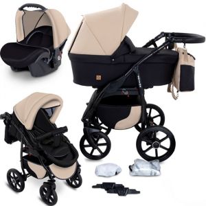 GagaDumi Boston combinée 3 en 1 poussette nacelle Siège-Auto avec tous les accessoires Landau (B4-Nevada)