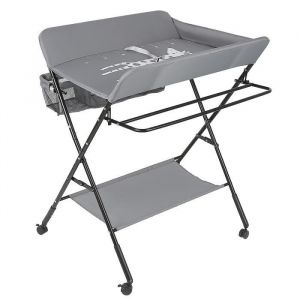 Table à langer pliable avec ceinture de sécurité - Organiseur de Couche en Toile - Gris - Pliante - Mixte