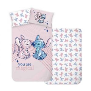 Parure lit bébé Housse de couette réversible disney LILO ET STITCH 100x135cm fille & 100% coton