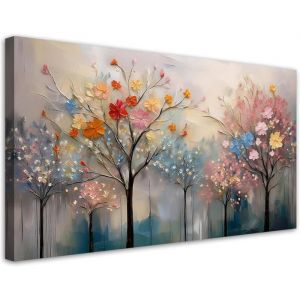 Tableaux Decoratifs - Arbres en fleurs Fleurs peintes - 100x50 DIY cadre - Tableau Decoration Murale - Impression sur Toile