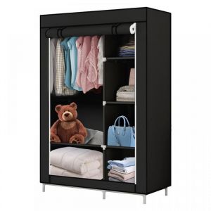 MIPAN.Meuble De Chambre Noir-Penderie Souple -170 x105 x 45cm - Rangement Souple Penderie - Penderie Dressing En Tissu Non-Tiss&eacute;