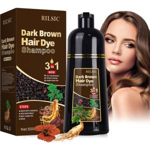 Shampoing Colorant Marron Foncé 500 Ml Color Shampooing ColorantHair Sye Shampoo 3 En 1Shampooing Colorant Instantané Cheveu