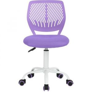 FurnitureR Chaise de bureau Adolescents Pivotante Réglable avec Siège en Tissu Ergonomique Violet