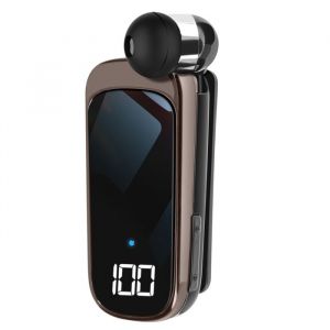 Oreillette Bluetooth - LinQ - Noir - Autonomie 20h - Câble Rétractable - Écran LED