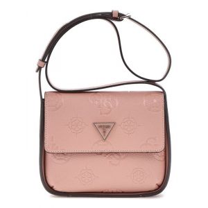 GUESS Sac &agrave; &eacute;paule bandouli&egrave;re vieux rose pour femme Keandra Crossbody Flap Rosewood Logo 273547