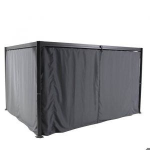 Rideaux pour pergola Belize 36x3m ardoise en polyester - Hespéride