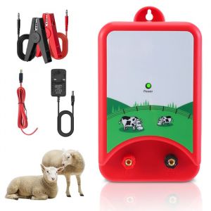 Cl&ocirc;ture &Eacute;lectrique 10Km&Eacute;lectrificateur Cl&ocirc;ture &Eacute;lectrique 12V 1.5JCl&ocirc;ture &Eacute;lectrique pour AnimauxChienSanglierChevauxMouton