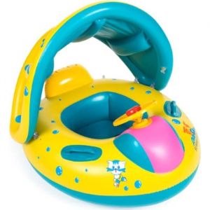 Bou&eacute;e Gonflable B&eacute;b&eacute; Parasol Baignoire Enfant Solaire Anti-UV avec Volant