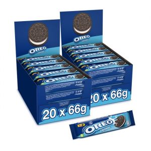 Oréo Original - 2 Présentoirs de 20 Paquets - Biscuits Cacao Fourrés Goût Vanille