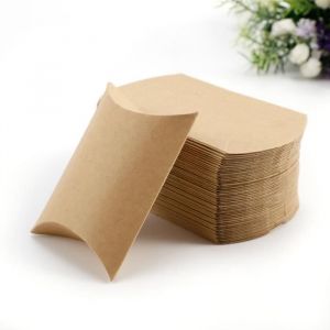 50x Boîte à dragées Boîte de cadeau faveur Kraft 9x7x25cm pour mariage baptême