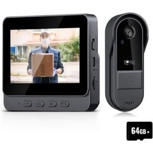 Visiophone 43 pouces Vido Interphone Visiophone Portier sans Fil camra de sonnette avec moniteur Dtection Humaine 64G INTERPHONE