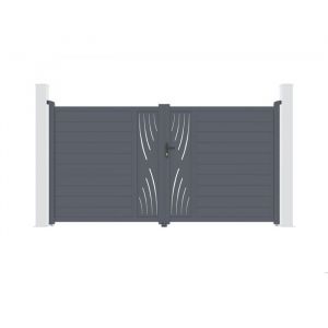 Portail battant ajustable en largeur - Casanoov - VELETA - 3m H.180cm - Gris Anthracite - Aluminium