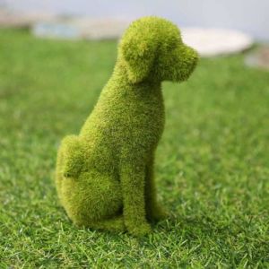 Chien R&eacute;sine Pelouse Statue Floqu&eacute; Chien Ornement Chien Figurines Statue Flocage Chiot Pelouse Ornements Floqu&eacute; Gareden