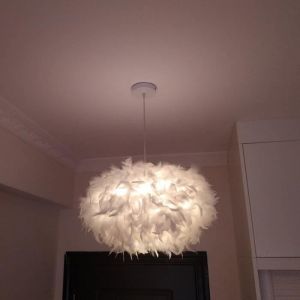 Suspension en Plumes Blanc E27 40W - Diam&egrave;tre 45CM - STOEX - Classique - Intemporel