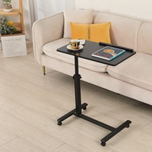 NOIR-MEUBLE DE BUREAU-Bureau pour ordinateur portable QIFAshma®Table de Lit Portable à Roulettes