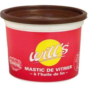 Mastic vitrier - WILLS - Acajou - 500 g - Huile de lin - Fixation vitres bois et métal