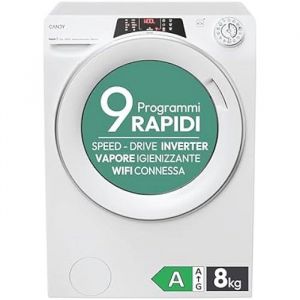 Machine &agrave; laver - CANDY - RO 1284DWMST/1-S - Capacit&eacute; 8 kg - 16 programmes - Couleur blanche