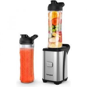 Blender Homgeek Mini Blender 350W - Smoothie et Milkshake - 2 Bouteilles Portables - Gris