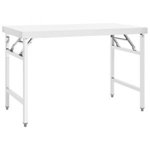 Bonne® 15271 Plan De Travail - Table de travail pliable de cuisine 120x60x80 cm Inox - Moderne