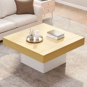 Table basse LED créative en forme de champignon 70x70x40 cm – Table dappoint carrée élégante capacité de charge de 30 kg