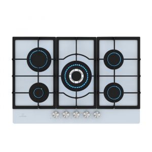 Klarstein Ignito Table de cuisson à gaz 5 brûleurs Plaque de cuisson gaz Allumage électrique pour gaz liquide ou naturel Blanc