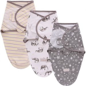 Miracle Baby 3 Pièces Couverture dEmmaillotage Gigoteuse Sac de Couchage Lange pour Bébé Naissance Nourrisson Nouveau-Né de 0-6Mois