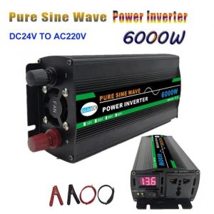 Convertisseur de puissance - HELLOVE - 6000W - 12V DC à 220V AC - Affichage LED - Onduleur sinusoïdal pur
