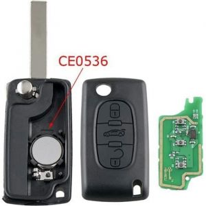 Clé Vierge pour Peugeot 207 307 308 Partner Expert CE0536 3 Boutons Coffre Lame HU83