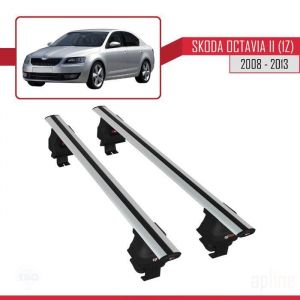 Barres de Toit - ACE-4 - Compatible Skoda Octavia II - Aluminium - Gris - Charge < 300 kg
