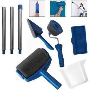 6 pcs Sans couture Rouleau Peinture Kit de pinceau avec Reservoir Kit doutils pour peinture avec une petite brosse