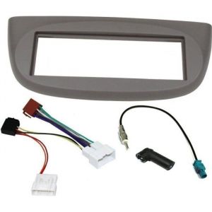 Kit Adaptateur Autoradio 1DIN - RENAULT - Twingo II Facelift - Gris clair - Inclus câbles et adaptateurs