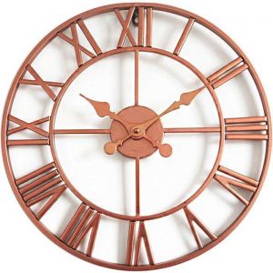 Horloge murale - YYV - Vintage - M&eacute;tal - Silencieuse - Chiffres romains