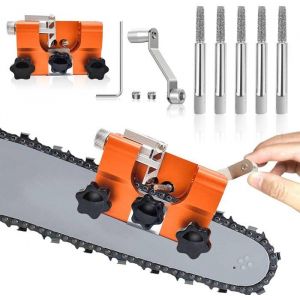 Aff&ucirc;teur de cha&icirc;ne - 5 t&ecirc;tes daff&ucirc;tage - Aff&ucirc;teur de cha&icirc;ne pour tron&ccedil;onneuses - Kit daff&ucirc;tage de cha&icirc;ne - 7*6*28 cm - pour tous
