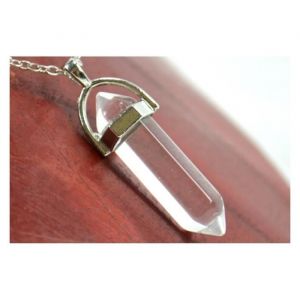 Collier - Non spécifié - Pendentif en cristal de roche - 50cm - Métal anallergique - Femme